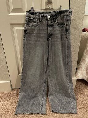 Zara Gray Wide-Leg Jeans